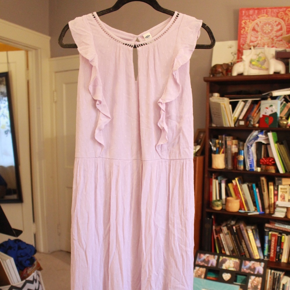 Lavender Old Navy Keyhole Crinkle-Gauze Dress
